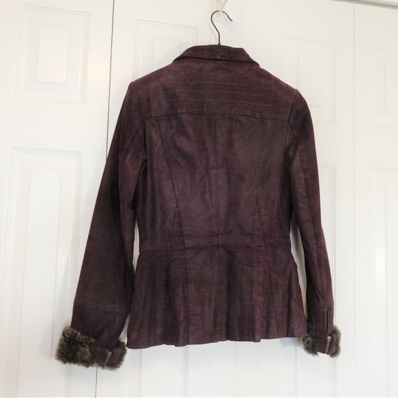 Danier deep purple Genuine Leather winter jacket in size 3XS - Picture 14 of 14